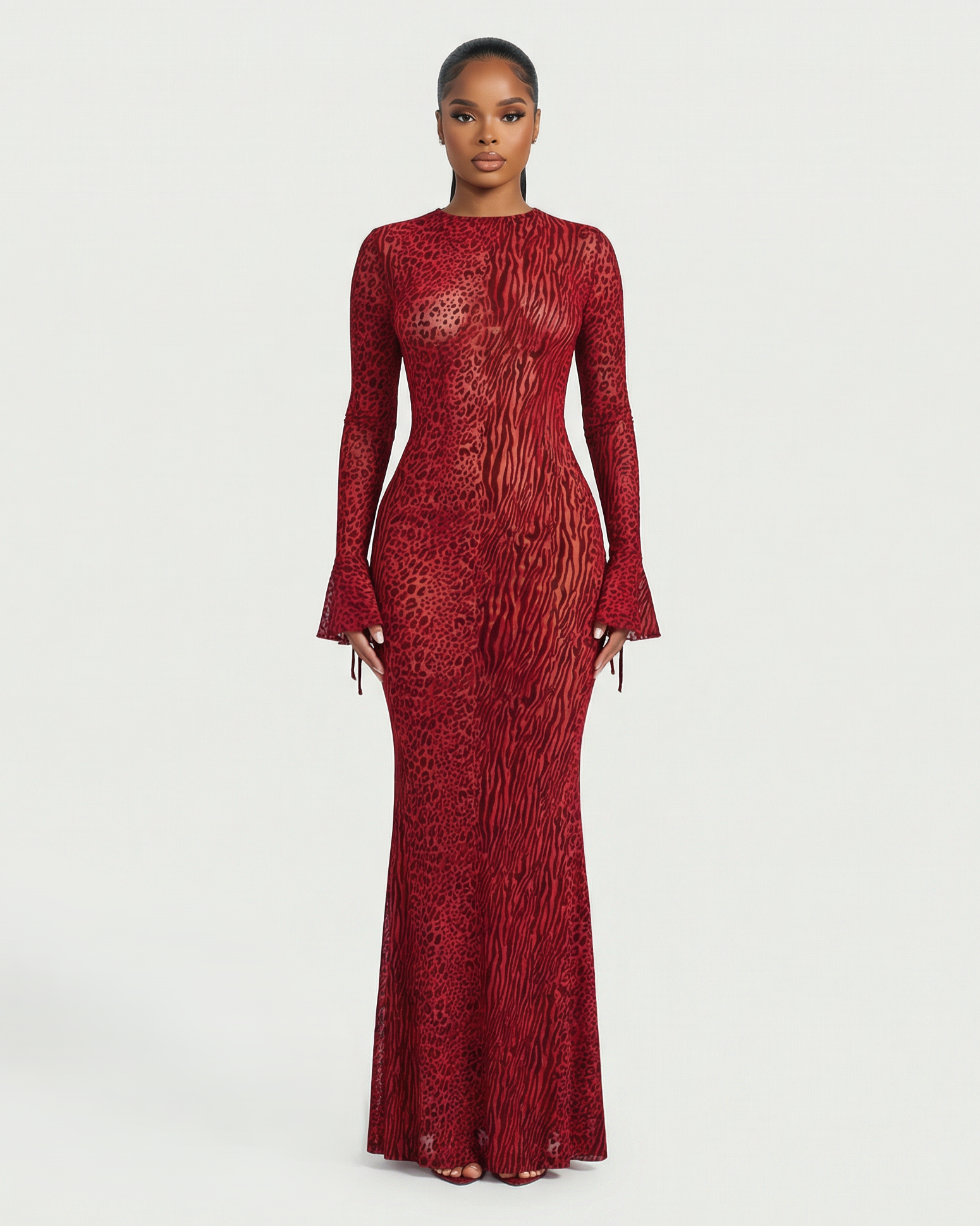 Scarlett Mesh Open Back Maxi Dress