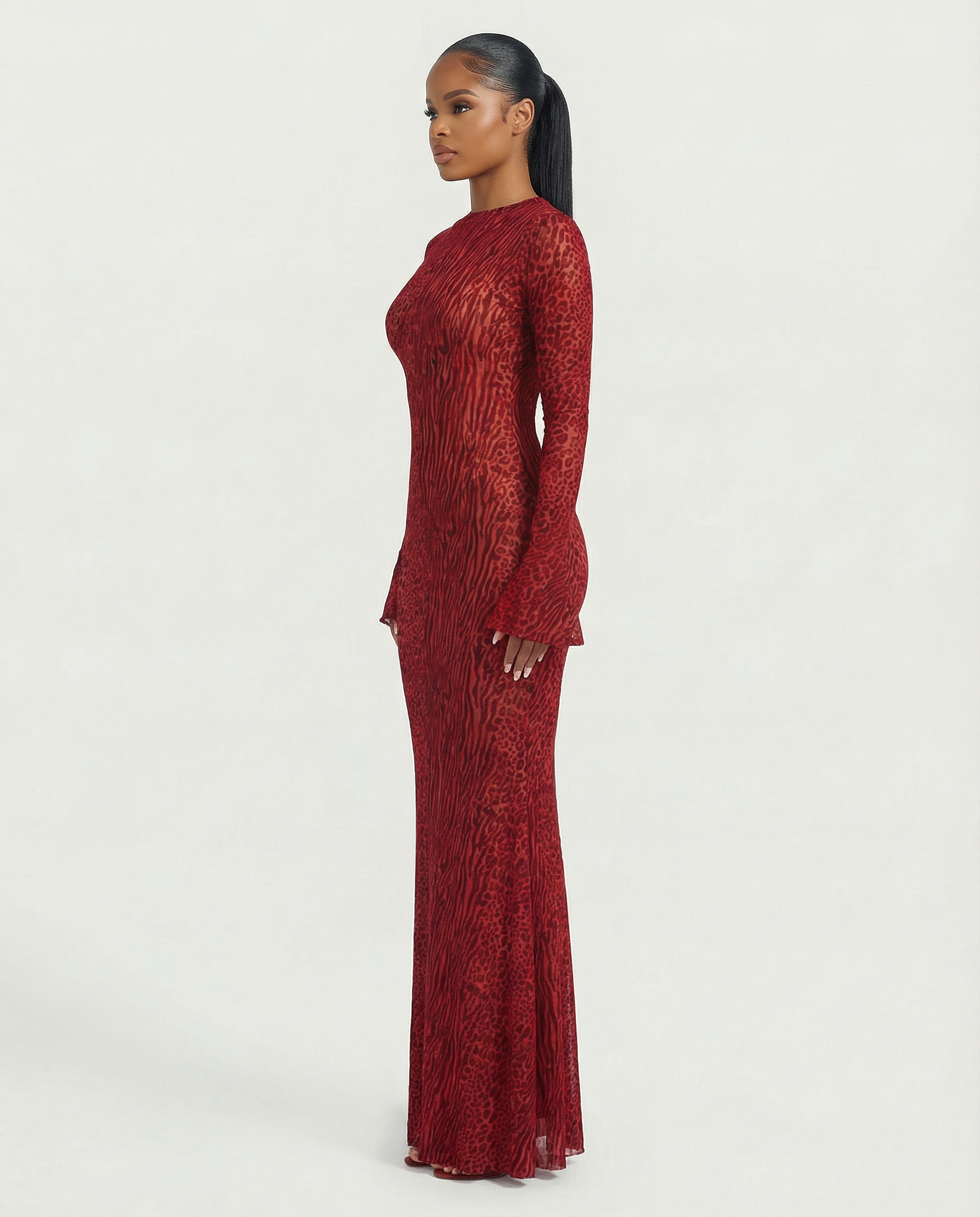 Scarlett Mesh Open Back Maxi Dress