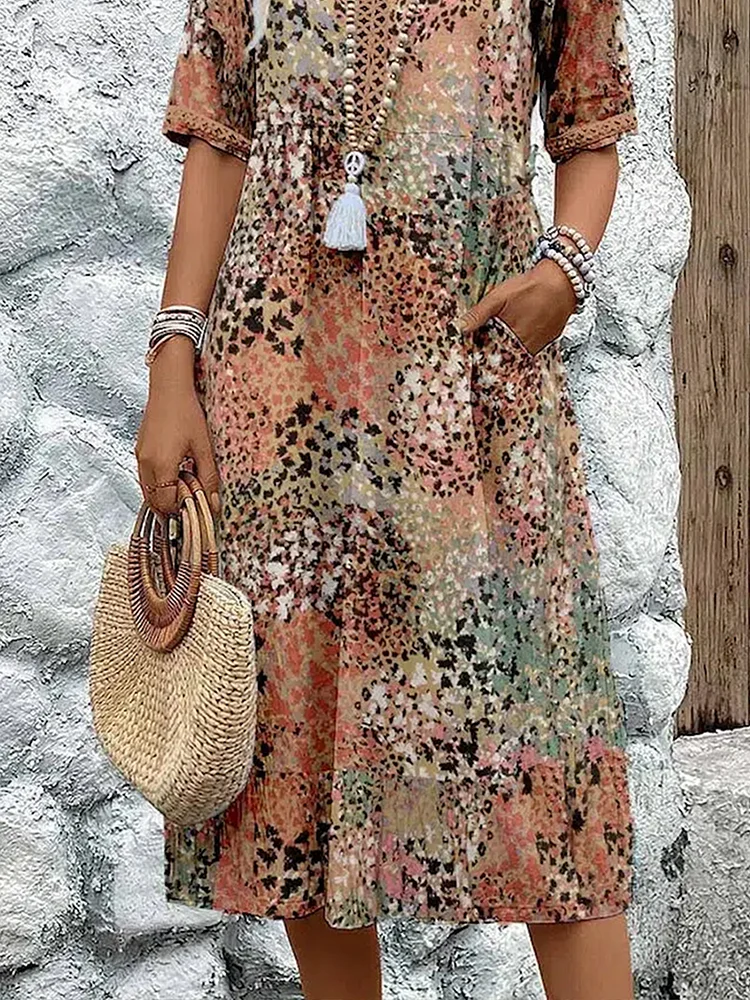 Solena Printed Dress Plus Size Fit