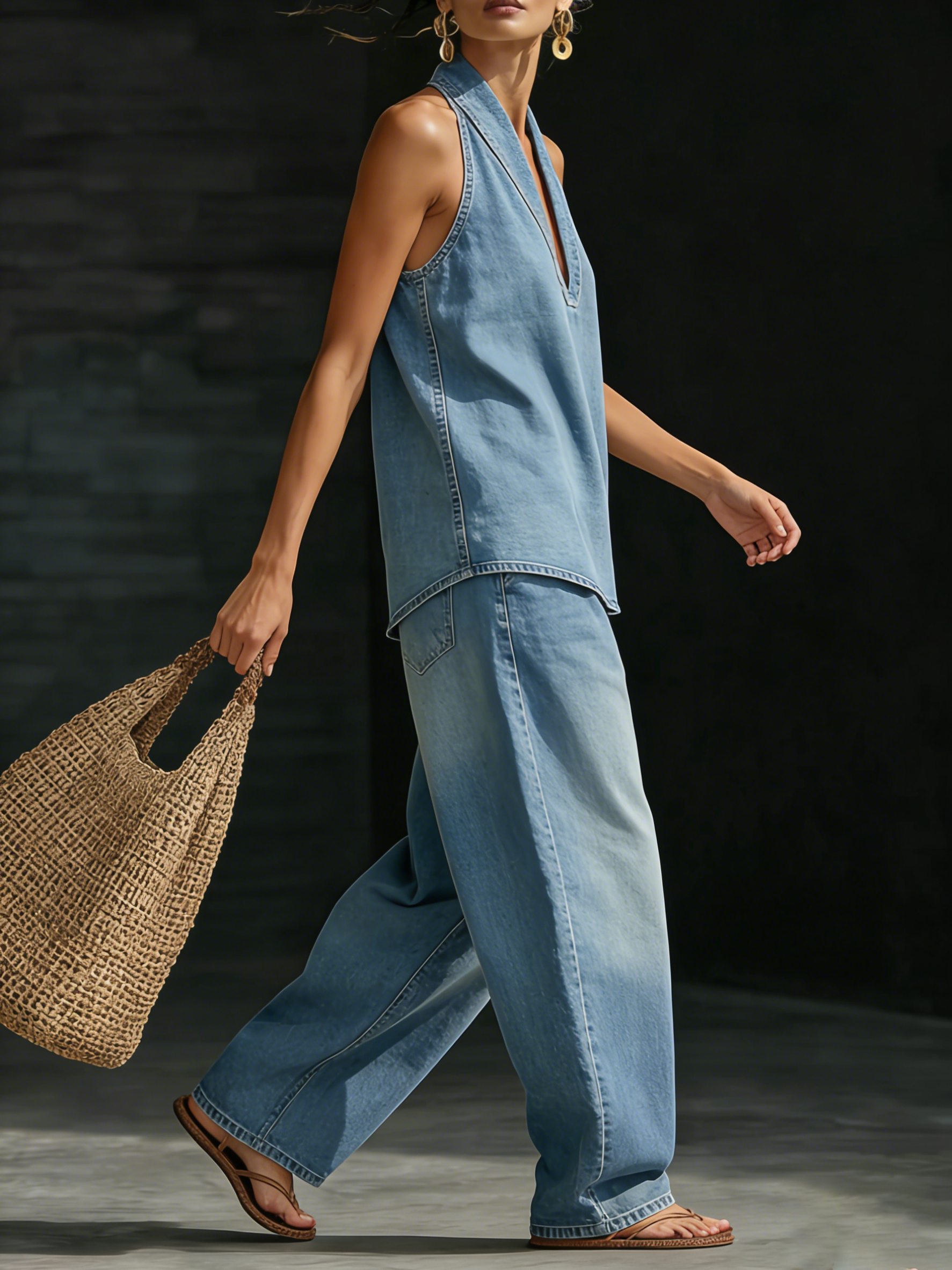 Maryβ’ | Comfortable Minimalist Denim Two-Piece Set