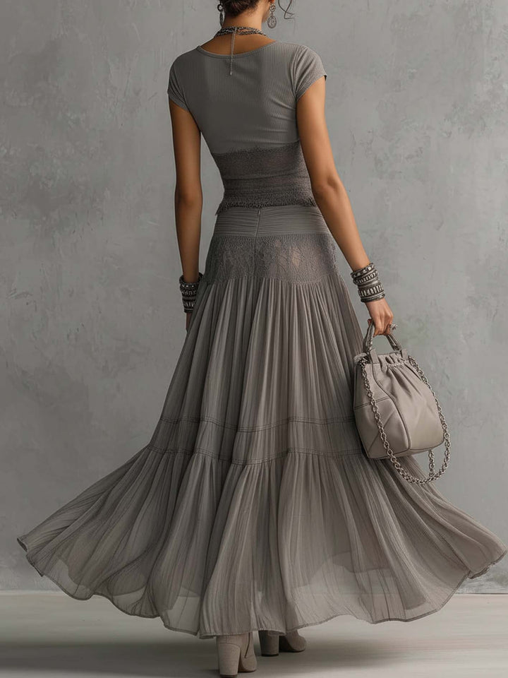 Rosalie | Elegant Lace Two-Piece Maxi Set