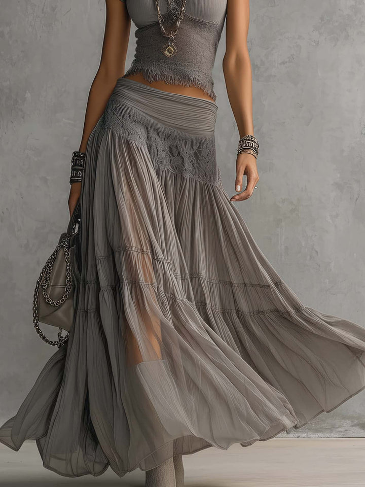 Rosalie | Elegant Lace Two-Piece Maxi Set