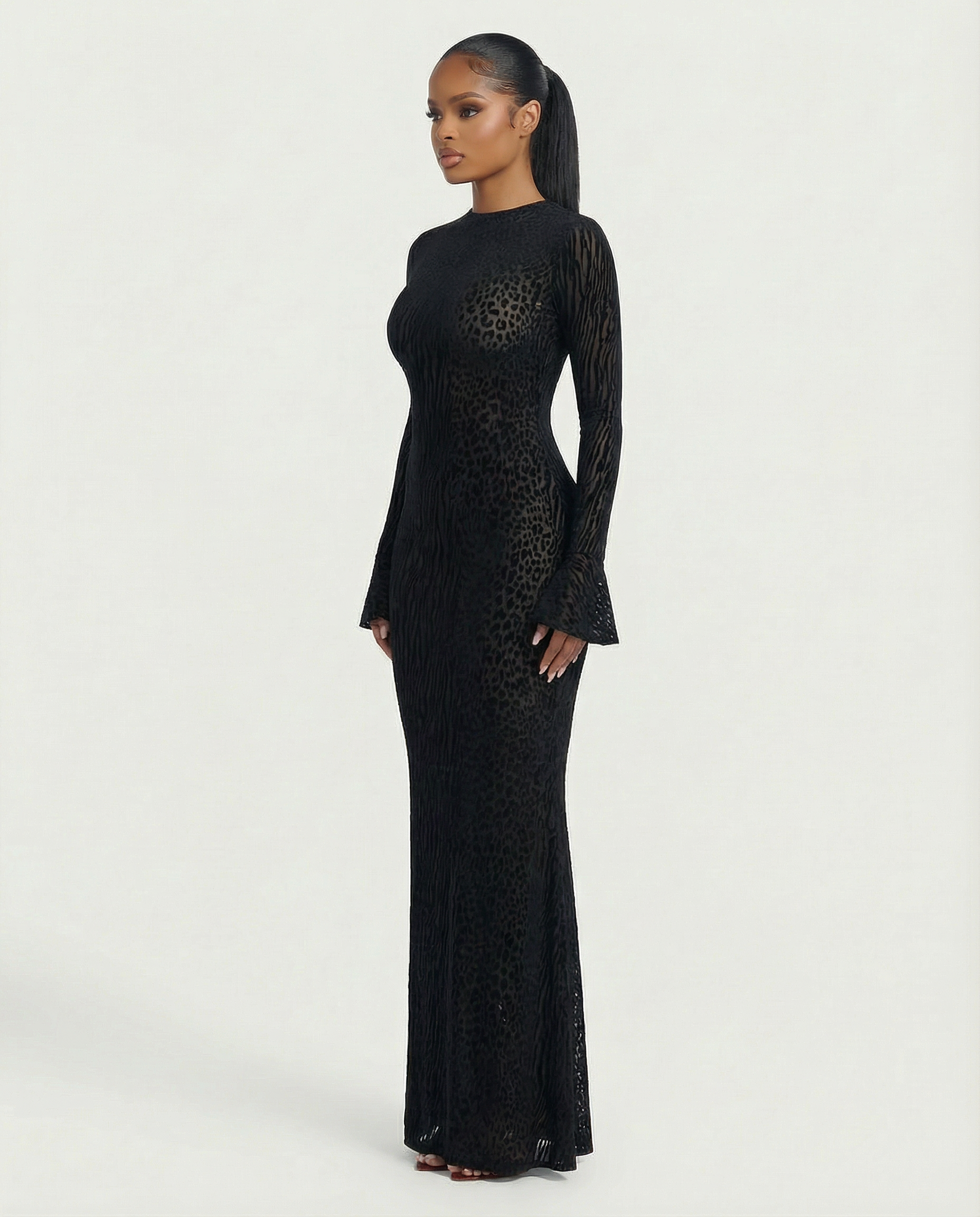 Scarlett Mesh Open Back Maxi Dress