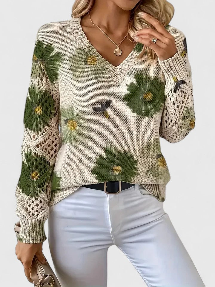 Bronwen | Floral Openwork Jumper