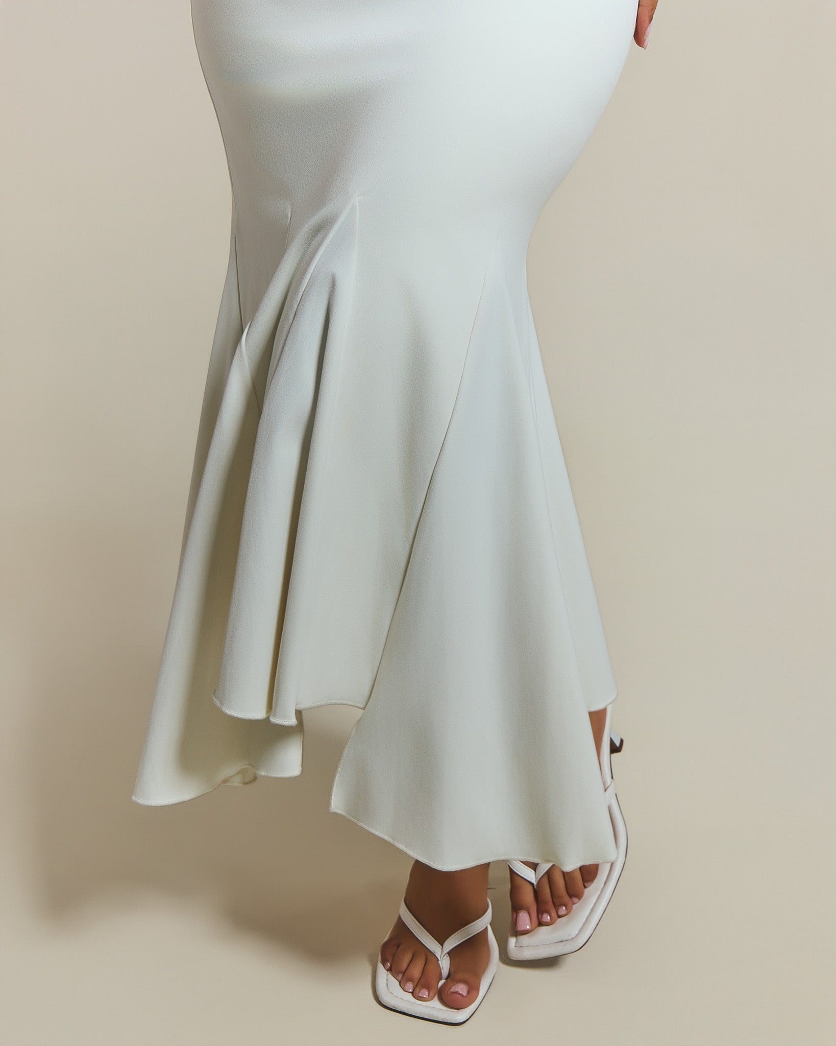 The Gisele Corset Maxi Dress in White