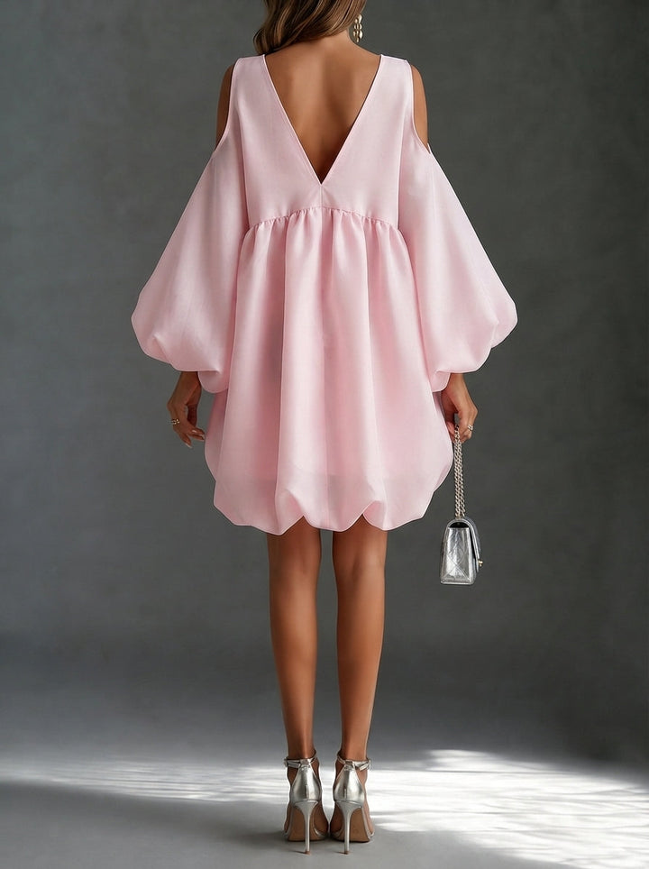 Verbena | Cold-Shoulder Chiffon Babydoll Party Dress