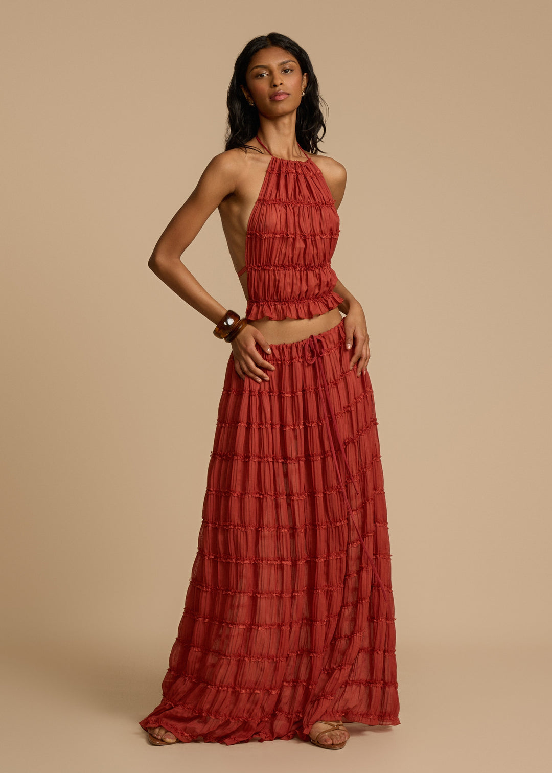 Delina Ruffle Two-Piece Set