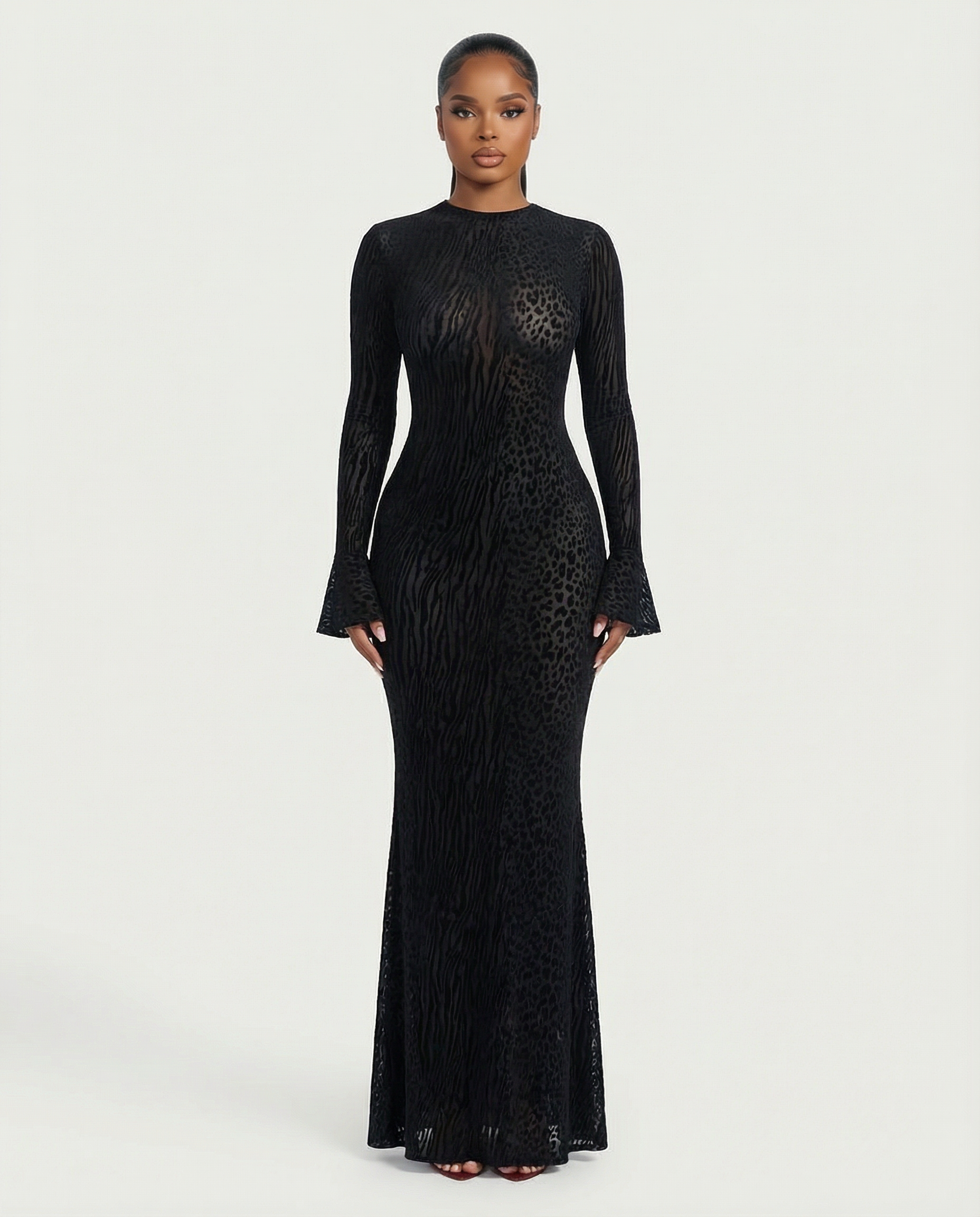 Scarlett Mesh Open Back Maxi Dress