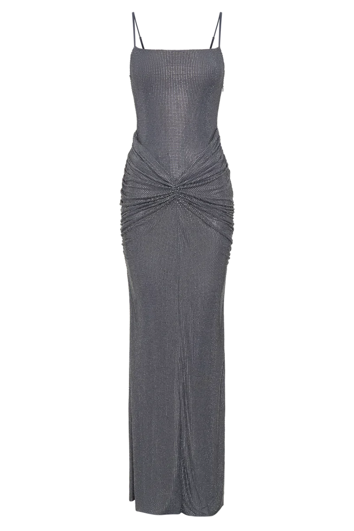 Roisin Satin Diamanté Maxi Dress