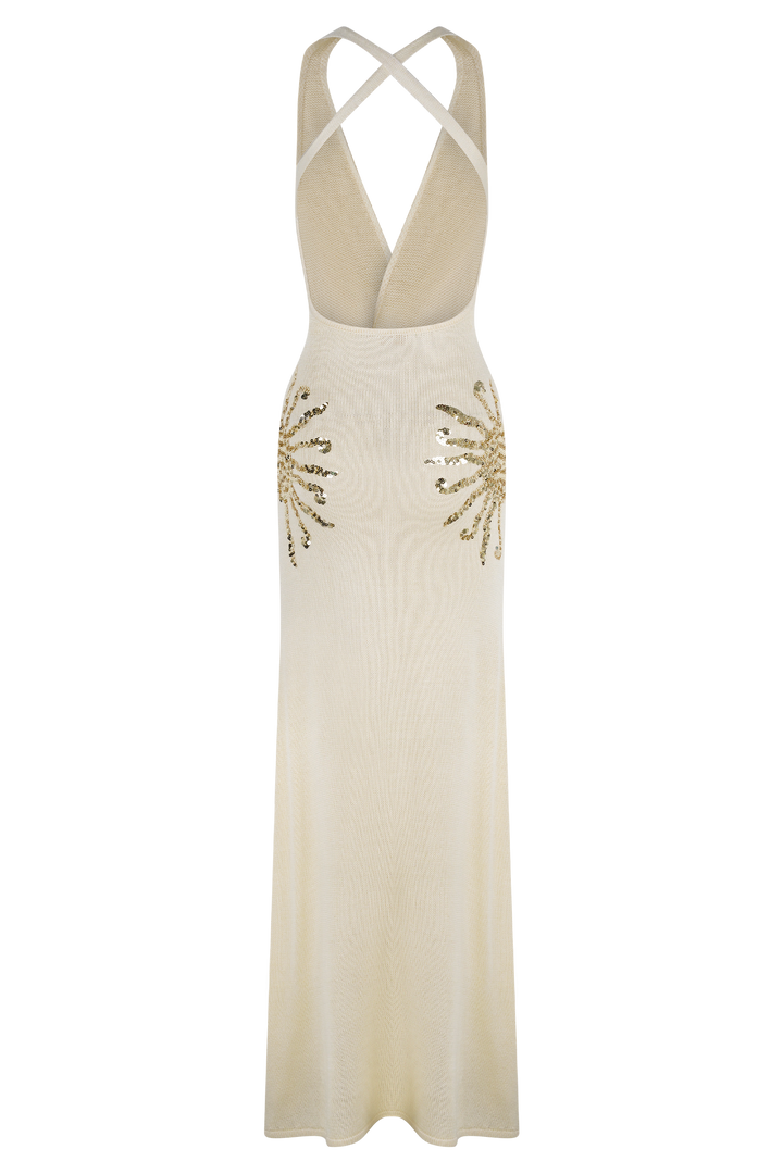 Ellington Knit Maxi Dress With Sequin - Ivory