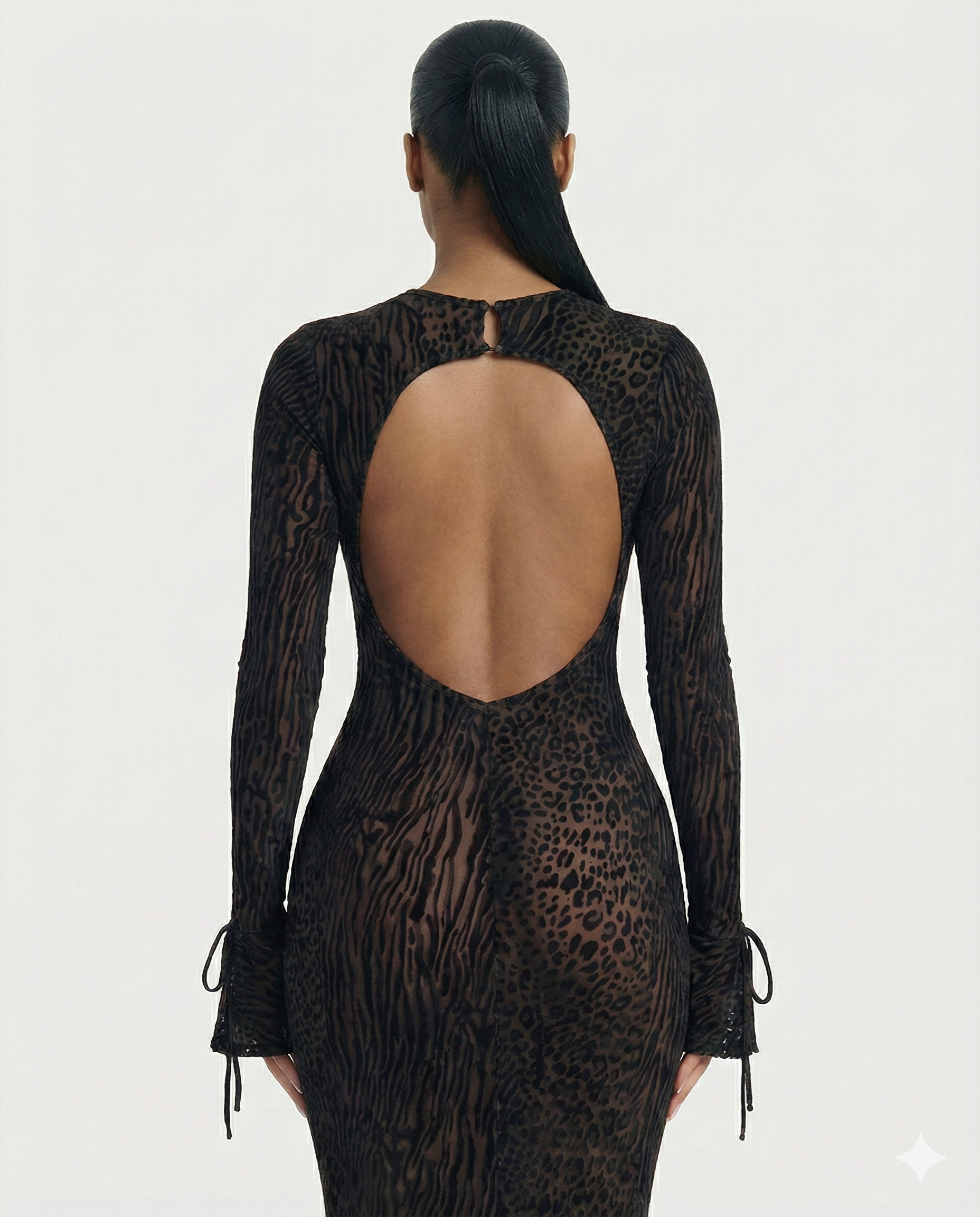 Scarlett Mesh Open Back Maxi Dress