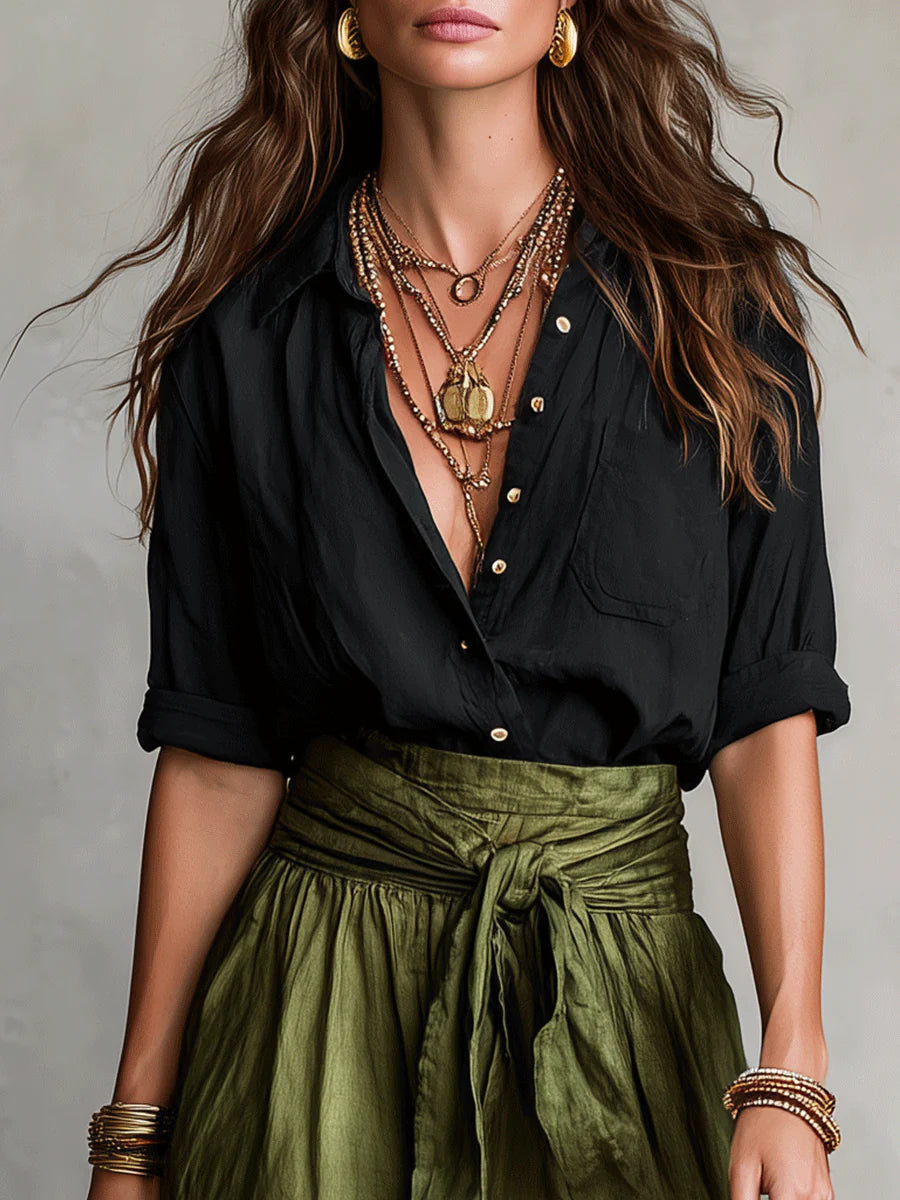 Vera™ | Elegant Blouse & Midi Skirt Set