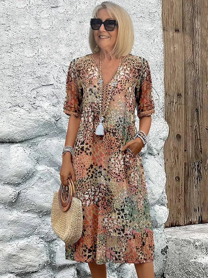 Solena Printed Dress Plus Size Fit