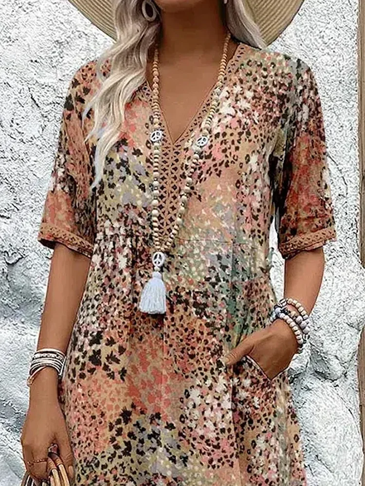 Solena Printed Dress Plus Size Fit