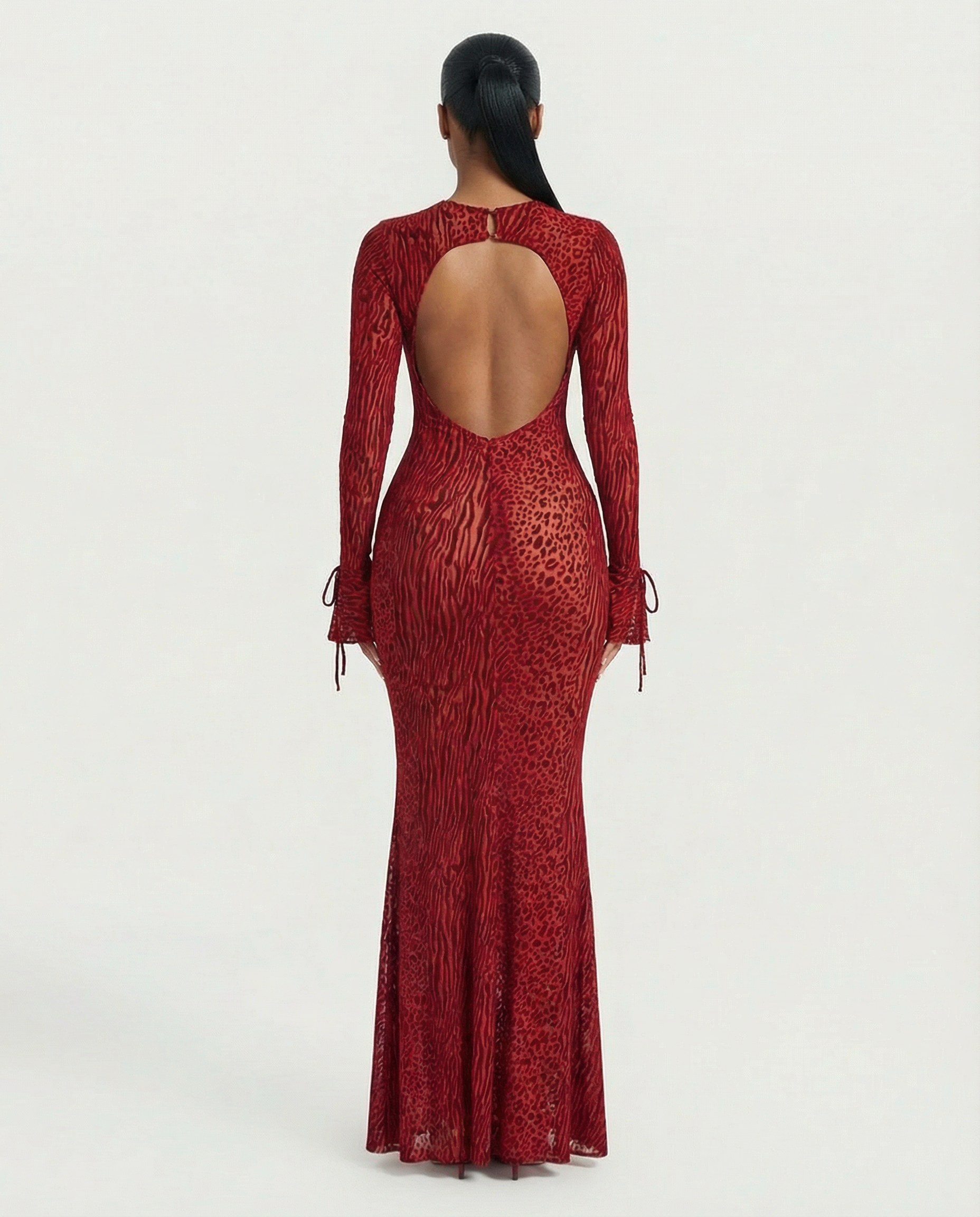 Scarlett Mesh Open Back Maxi Dress