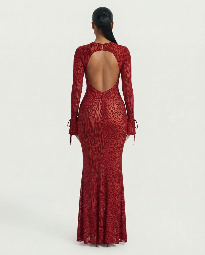 Scarlett Mesh Open Back Maxi Dress