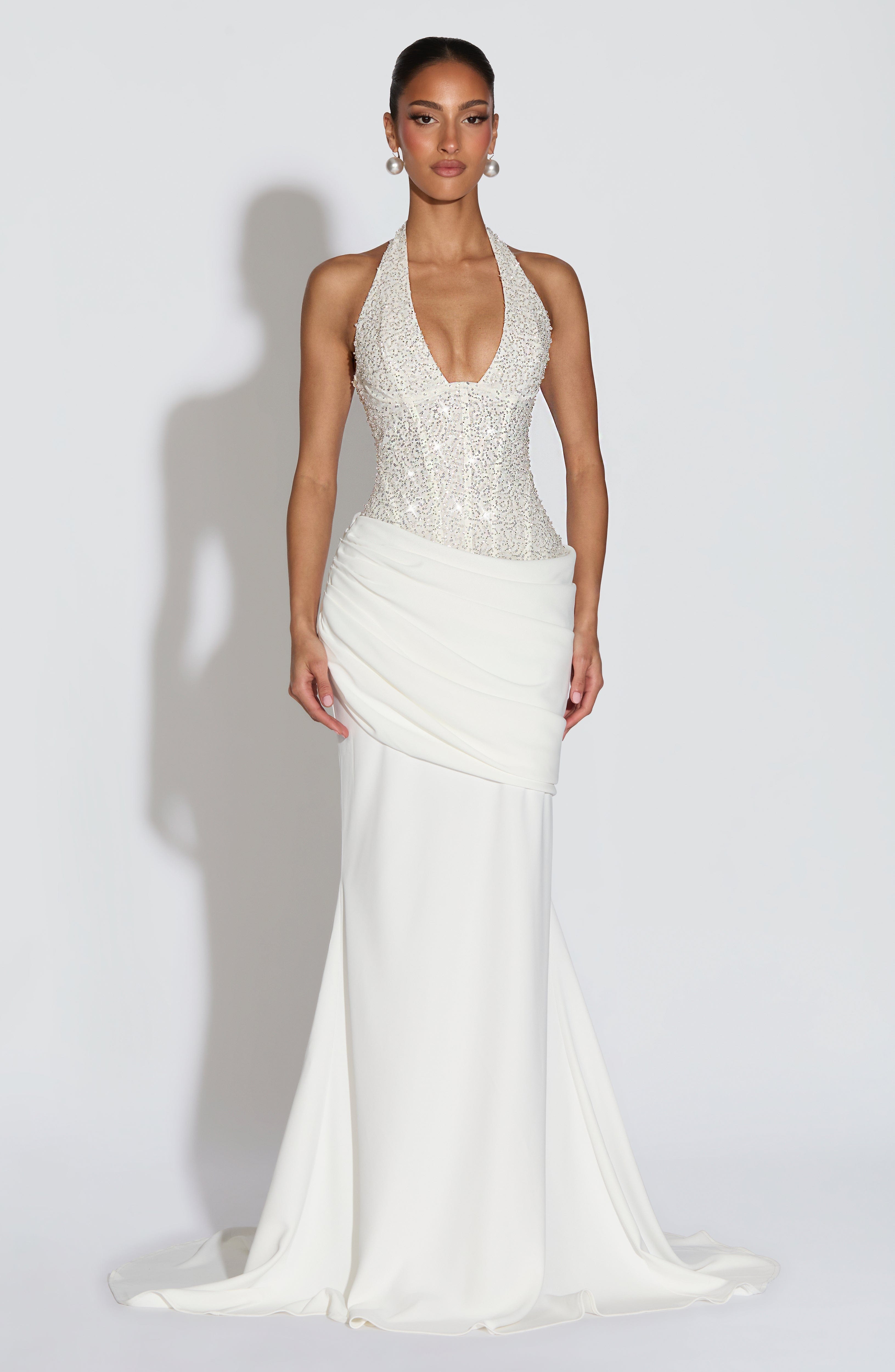 Brown Sequin Corset Gown